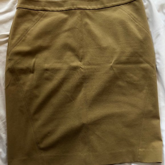 Ann Taylor Camel Stretch seamed Pencil Skirt - Picture 1 of 3